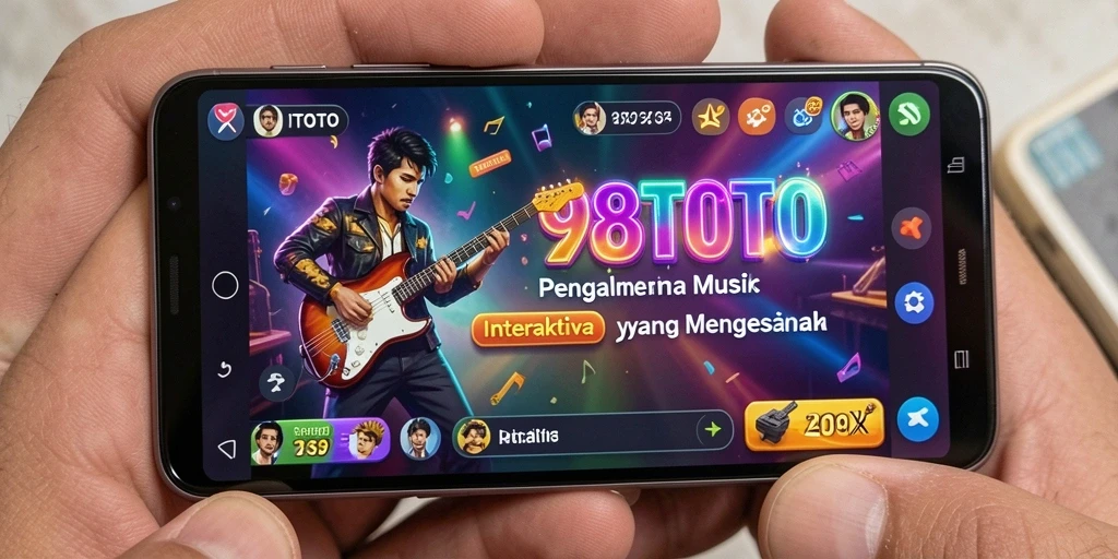 Screenshot gameplay 98TOTO yang menggambarkan interaksi musik yang seru.