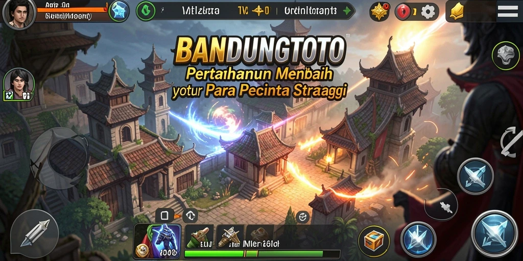 Tangkapan layar utama yang menunjukkan aksi menara pertahanan dalam BANDUNGTOTO.