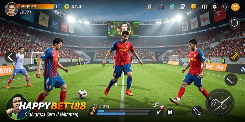 Tangkapan layar utama HAPPYBET188 menampilkan aktivitas taruhan olahraga.