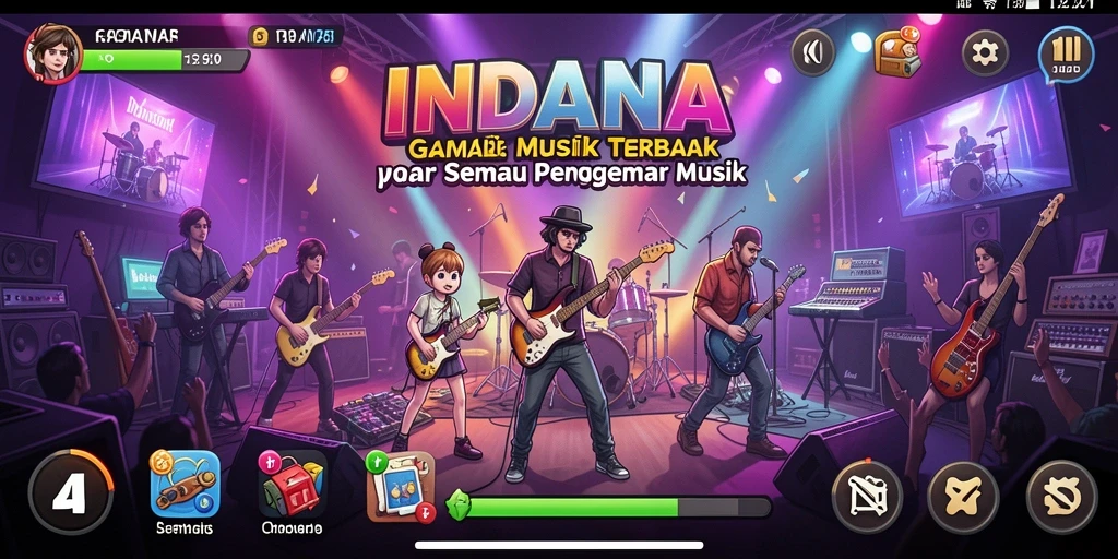Tampilan gameplay INDAAA yang penuh warna dan interaktif.
