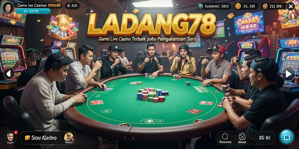 Gameplay seru di LADANG78 dengan dealer langsung dan interaksi pemain.