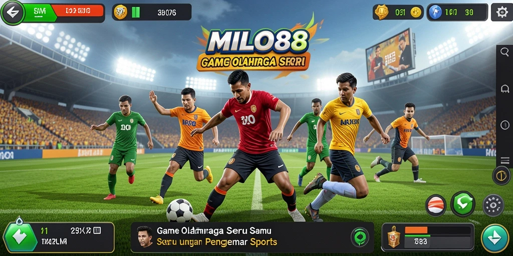 Screenshot gameplay MILO88 menampilkan pertandingan olahraga yang seru dan grafis menarik.