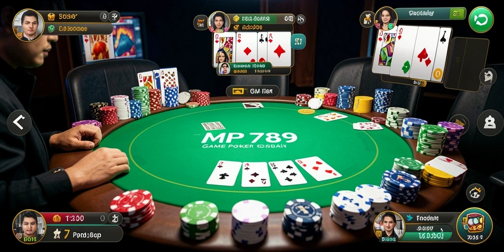 Tampilan menarik dari gameplay Poker di MVP789.