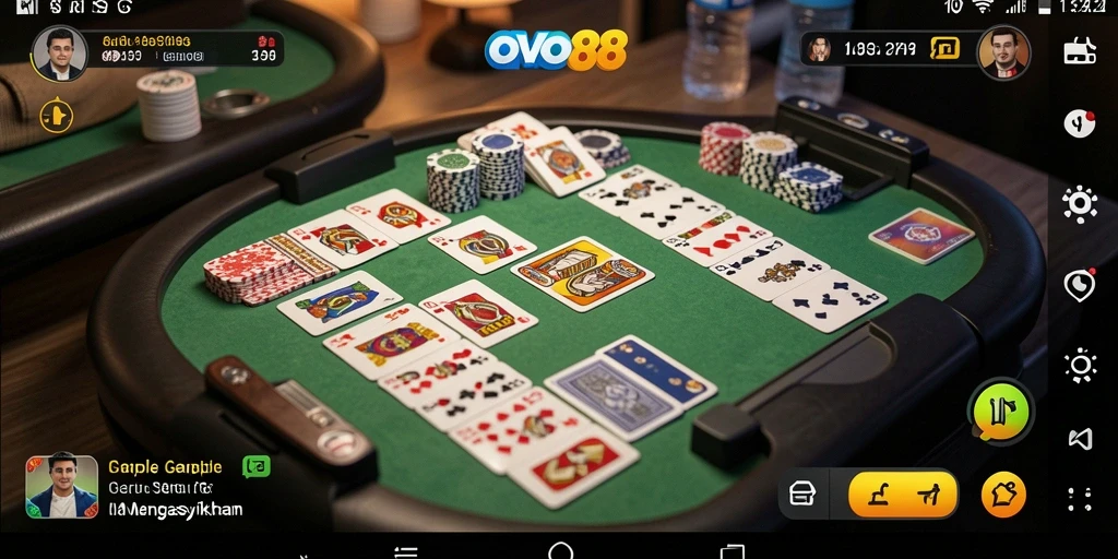 Tampilan gameplay Gaple yang seru di OVO88.