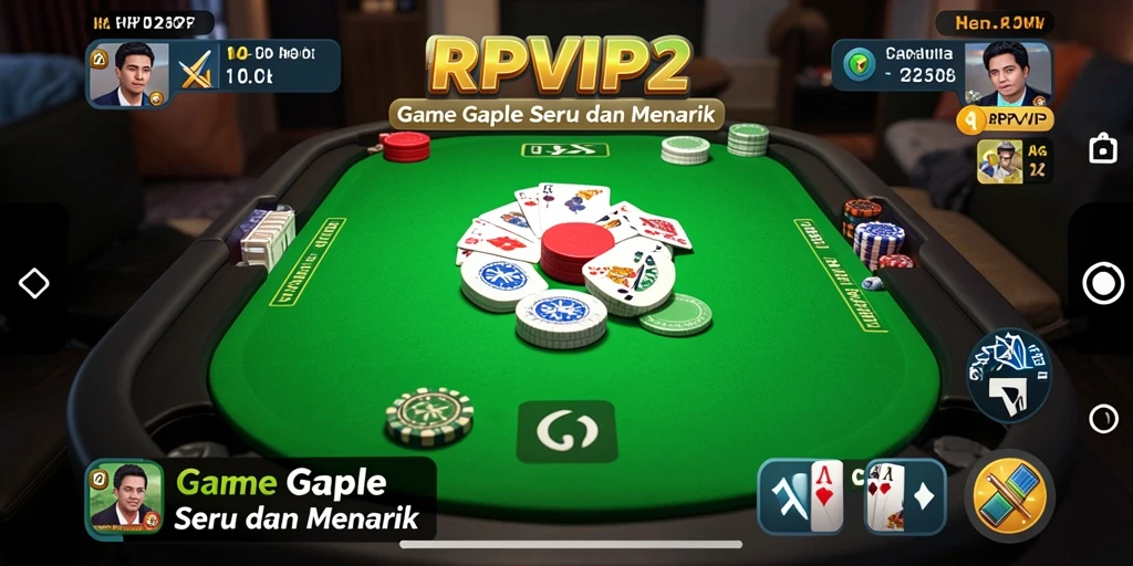 Tampilan gameplay RPVIP2 yang menarik saat bermain Gaple.