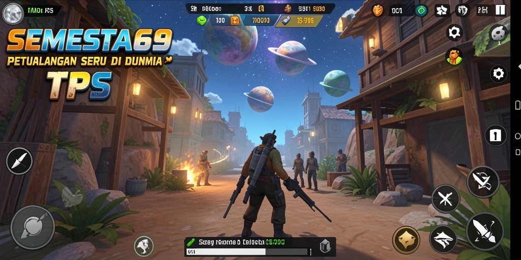 Tangkapan layar yang menunjukkan aksi seru gameplay TPS SEMESTA69.